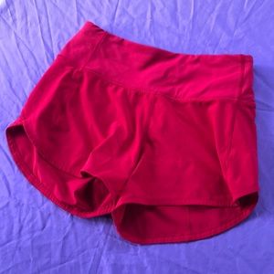 Lululemon red shorts, EUC, size 2 so cute!!